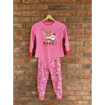 Dívčí pyžamo Kugo Holčičí Vánoční pyžámko SOB Barva: Růžové nohavice, Velikost: 98