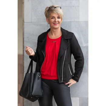 Dámská halenka MAGWA Elegantní halenka CLIF Barva: Červená, Velikost: 46 (3XL)