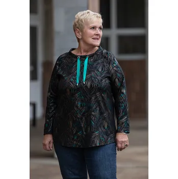 Dámská mikina ANIS Elegantní mikina NAYA Barva: tyrkysová, Velikost: 50