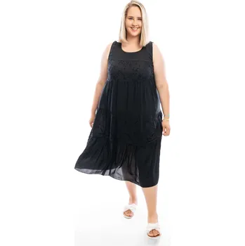 Dámské šaty Italy fashion Letní šaty NONA Barva: Černá, Velikost: UNI: XL-3XL