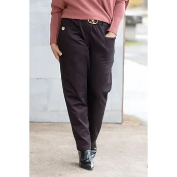 Dámské kalhoty Italy fashion Elegantní kalhoty JACKIE Barva: Vínová, Velikost: UNI: S-L