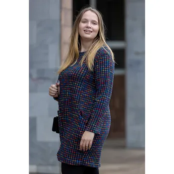 Dámské šaty Italy fashion Vzorované šaty RIANA Barva: Petrolejová, Velikost: UNI: XL-4XL