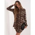 Hnědé dámské vzorované šaty TO-SK-1103-10.08P-brown Velikost: S