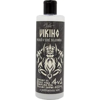 Péče o vousy 4v1 sprchový gel, šampon, pěna a mýdlo pro muže 400 ml - Viking