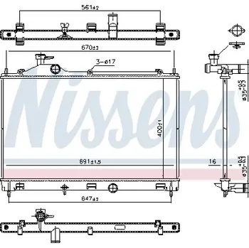 Chladič motoru Chladič, chlazení motoru NISSENS 607027