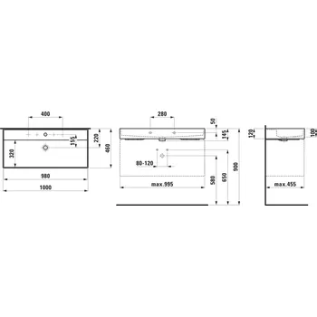 Kartell LAUFEN - umyvadlo (H810337) Barva: Černá mat, Provedení: bez přepadu, s 1 otvorem pro baterii