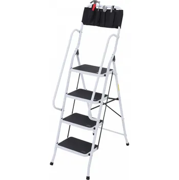 Železářství Protiskluzový žebřík 50x83x155 cm | bílý a černý