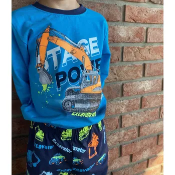 Chlapecké pyžamo KUGO pyžámko s bagrem Barva: modrý bagr, Velikost: 110