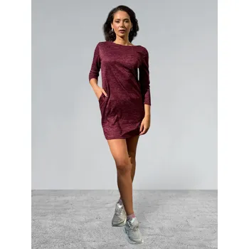 Dámské šaty Teplejší šaty Classic Barva: vínová, Velikost: uni