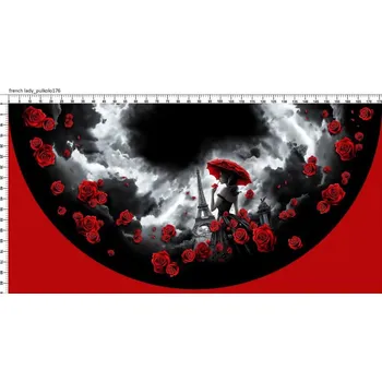 Panel- Půlkolová sukně - Žena s deštníkem