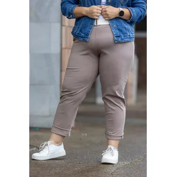 Dámské kalhoty Italy fashion Teplákové kalhoty TRESOR MAXI Barva: Cappuccinová, Velikost: 5XL