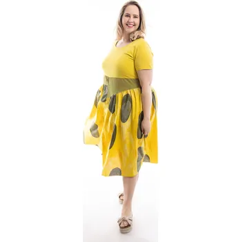 Dámské šaty Italy fashion Letní šaty HARMONY Barva: Žlutá, Velikost: UNI: L-2XL