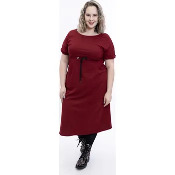 Dámské šaty Italy fashion Šaty ELEKTRA Barva: Vínová, Velikost: UNI: L-2XL