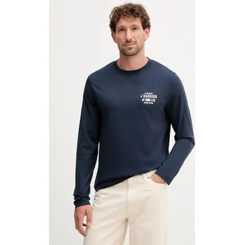 Pánské tričko Bavlněné tričko s dlouhým rukávem Barbour MTS1471 námořnická modř 59X, vel. XL