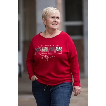 Italy fashion Tričko s dlouhým rukávem WILDNESS Barva: Vínová, Velikost: UNI: L-2XL