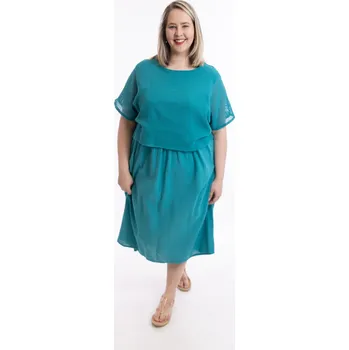 Dámské šaty Italy fashion Letní šaty INGRID Barva: Petrolejová, Velikost: UNI: 2XL-4XL