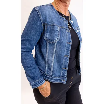 Dámská casual bunda Moon girl Dámská džínová bunda VINTED MINI [C016-C-B] Barva: Tmavě modrá, Velikost: XS