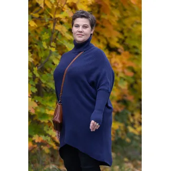 Dámský svetr Richin Dlouhý svetr MORGAN [QR25202] Barva: Tmavě modrá, Velikost: UNI: M-2XL