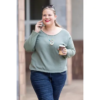 Italy fashion Dámské tričko TORY maxi Barva: Khaki, Velikost: UNI: 2XL-5XL