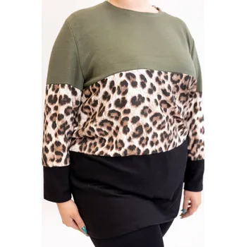 Dámský svetr Italy fashion Svetr NALA Barva: Khaki, Velikost: UNI: XL-3XL