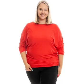 Dámské tričko Italy fashion Dámské tričko HAYLEY maxi Barva: Červená, Velikost: UNI: XL-3XL