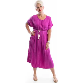 Dámské šaty Italy fashion Letní šaty FLAVIA Barva: Fialová, Velikost: UNI: M-XL