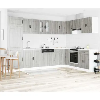 Příborník do zásuvky vidaXL Kuchyňská skříň se dveřmi Kalmar Šedá Sonoma 80 x 46 x 81,5 cm