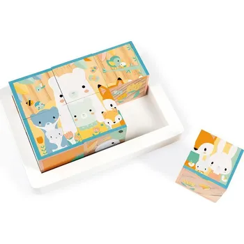 Hračka pro nejmenší Janod Obrázkové kostky Zvířátka Pure 6 ks