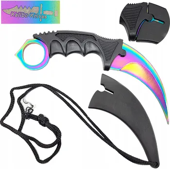 Kuchyňský nůž NŮŽ KARAMBIT ZLATÝ CS:GO COUNTER STRIKE SBĚRATELSKÝ GOLD 2 + POUZDRO + ŠŇŮRKA