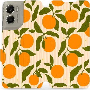 Pouzdro na mobilní telefon Flipové pouzdro Mobiwear - Motorola Moto G06 Power - VP82S Pomeranče (Knížkové flip pouzdro, obal, kryt na mobil Motorola Moto G06 Power - VP82S Pomeranče, materiál Umělá kůže + TPU - ochrana 360°, stojánek, silikonová vanička, magnetické zavírání)