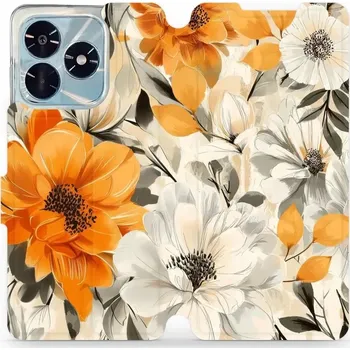 Pouzdro na mobilní telefon Flipové pouzdro Mobiwear - Honor X5c Plus - VP75S Podzimní květy (Knížkové flip pouzdro, obal, kryt na mobil Honor X5c Plus - VP75S Podzimní květy, materiál Umělá kůže + TPU - ochrana 360°, stojánek, silikonová vanička, magnetické zavírání)