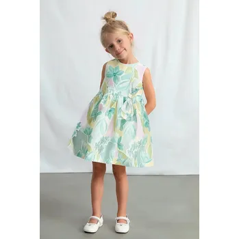 Dívčí šaty Dětské lněné šaty Mayoral 3913.6A.Mini.PPY2 tyrkysová 65X, vel. 122