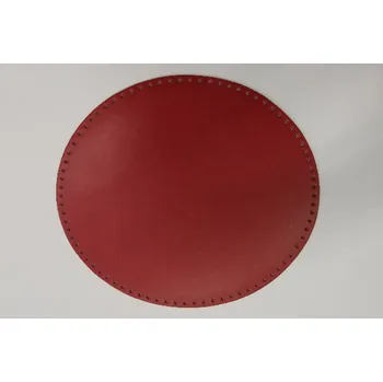 Dno na kabelku eko kůže - kruh 25 cm - červená tmavá