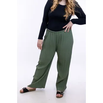 Dámské kalhoty Italy fashion Dámské široké kalhoty THALIA Barva: Khaki, Velikost: UNI: XL/2XL