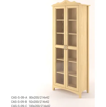 Knihovna Stylová dvoudveřová Vitrína vysoká CASTELLO S09 - Borovice