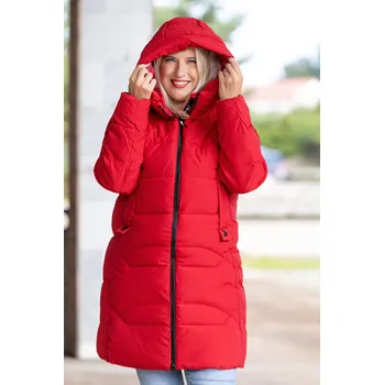 Dámský kabát Temster Zimní kabát NORTH [23937] Barva: Červená, Velikost: XL