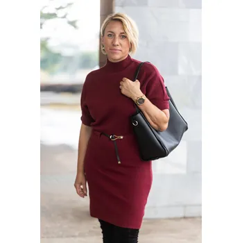 Dámské šaty Z.Style Svetrové šaty TIMEA Barva: Vínová, Velikost: UNI: S-L