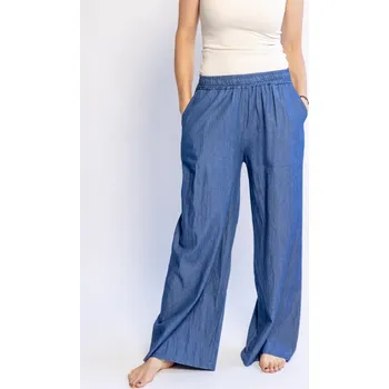 Dámské kalhoty Italy fashion Dámské široké kalhoty SAFÍR Barva: Tmavě modrá, Velikost: UNI: M-XL