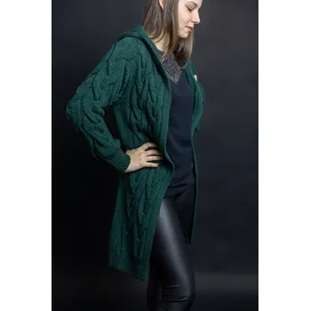 Dámský svetr Italy fashion Svetrový kardigan ŽANET Barva: Zelená, Velikost: UNI - M-XL