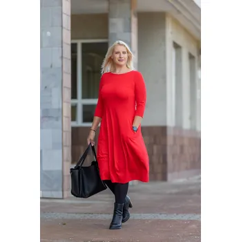 Dámské oblečení Italy fashion Šaty MERY Barva: Červená, Velikost: 44