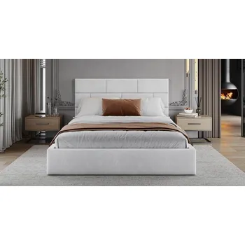 Postel Čalouněná postel PASADENA PARIS 120x200 s kovovým roštem BÍLÁ