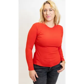 Dámské tričko Benter Dámské žebrované tričko FINE s dlouhým rukávem [16417] Barva: Červená, Velikost: XL