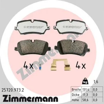 Brzdová destička Sada brzdových destiček, kotoučová brzda ZIMMERMANN 25720.973.2