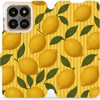 Pouzdro na mobilní telefon Flipové pouzdro Mobiwear - Honor X7d - VP81S Citrony (Knížkové flip pouzdro, obal, kryt na mobil Honor X7d - VP81S Citrony, materiál Umělá kůže + TPU - ochrana 360°, stojánek, silikonová vanička, magnetické zavírání)