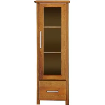 Knihovna Jednodveřová vitrína se zásuvkou Vega VG-005, masiv borovice