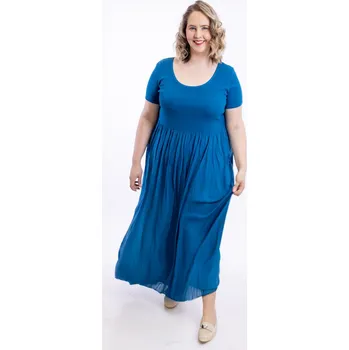 Dámské šaty Italy fashion Dlouhé šaty ROSA Barva: Petrolejová, Velikost: UNI: XL-3XL