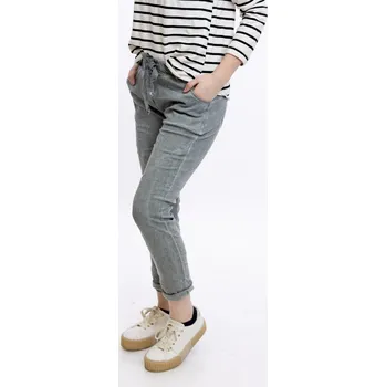 Dámské kalhoty Italy fashion Dámské kalhoty ASTRA Barva: Šedá, Velikost: UNI: S-L