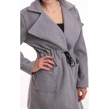 Dámský kabát Italy fashion Kabát bez zapínání Barva: Šedá, Velikost: UNI