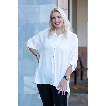 Italy fashion Třpytivá košile AMOR Barva: Bílá, Velikost: UNI: L-3XL