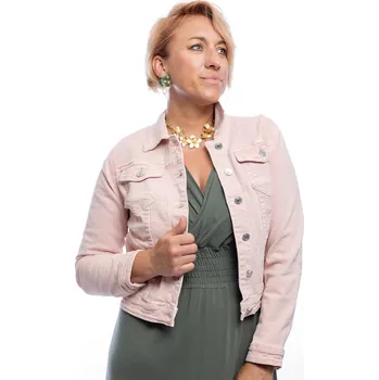 Dámská casual bunda Re-dress jeans Dámská džínová bunda SWEET [C110-3] Barva: Světle růžová, Velikost: 2XL